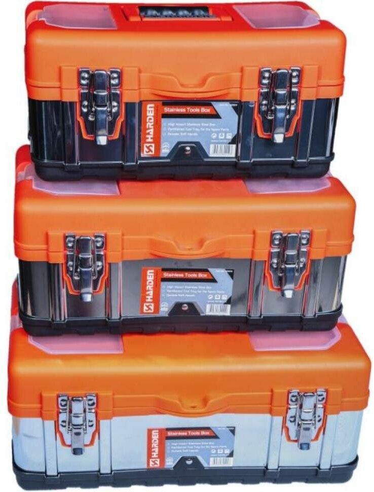Ящик с органайзером Harden 520228, 45x24.5x19 см, серебристый/оранжевый - фотография № 3
