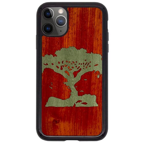 "Чехол T&C для iPhone 11 Pro (айфон 11 про) Silicone Wooden Case Wild series Магическое дерево (Падук - Кото)"