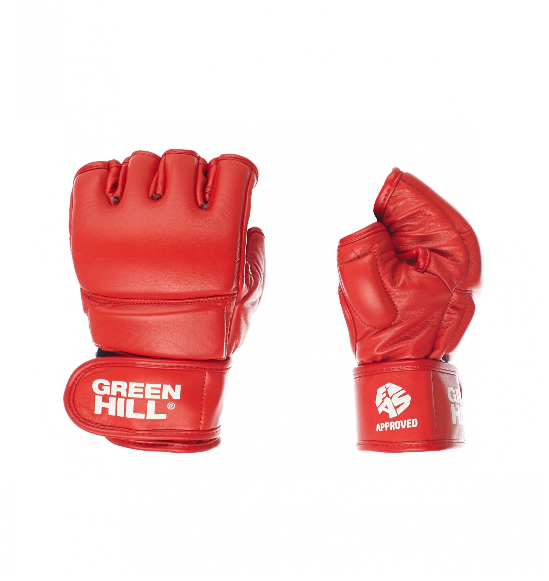 MMF-0026a Перчатки для боевого самбо Лицензия FIAS красные - Green Hill - Красный - M