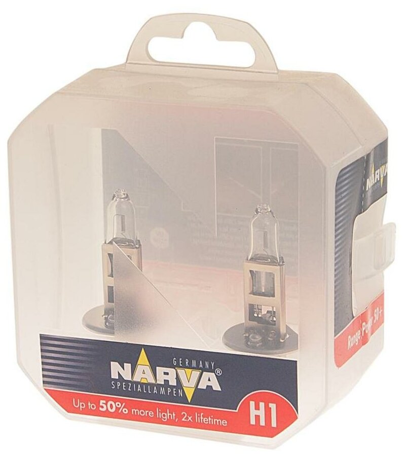 Лампа 12V H1 55W +50% P14.5s бокс (2шт.) Range Power NARVA 483342100