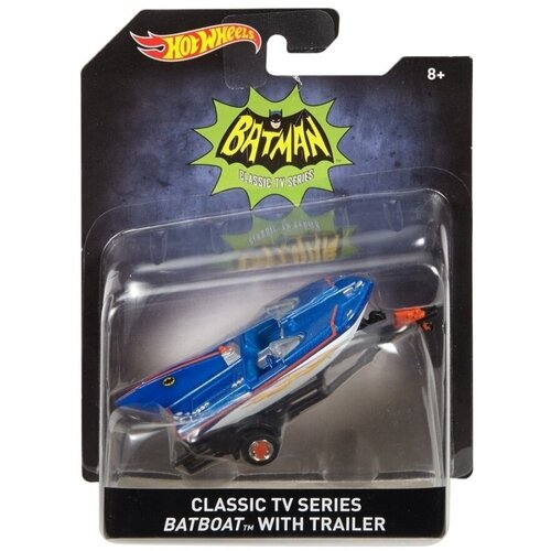 Машинка-бэтлодка Hot Wheels DC Репродукции автомобилей Бэтмена CLASSIC TV SERIES BATBOAT / DKL20-DKL25