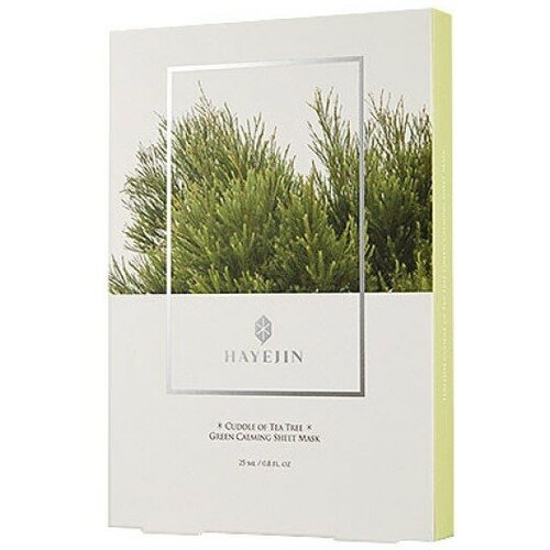 HAYEJIN Зелёная Успокаивающая Тканевая Маска Cuddle of Tea Tree Green Calming Sheet Mask (25 мл х 5 шт)