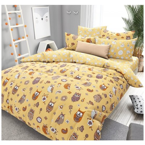 фото Постельное бельё детский поплин dl-29 &quot;совята&quot; желтый 28329-1dl-29-282 valtery