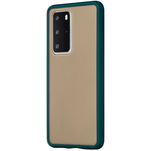 Накладка пластиковая матовая для Huawei P40 Pro с силиконовой окантовкой зелёная konsmart for huawei p40 pro plus case p40 tempered glass phone case fundas for huawei p40 pro luxury silicone back cover fundas