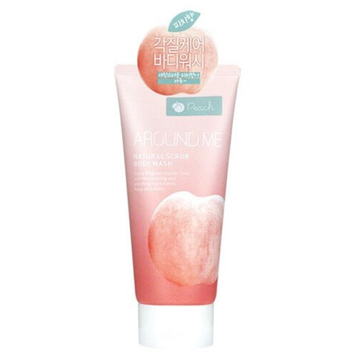 Welcos Скраб для тела Around Me Natural Scrub Peach, 200 мл, 200 г welcos гель around me natural scrub body wash 200 мл 3 шт