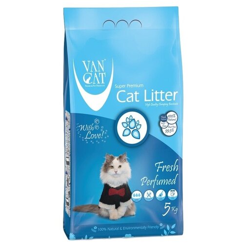 Комкующийся наполнитель VANCAT VAN CAT Fresh для кошачьих туалетов без пыли с ароматом весенней свежести 5 кг