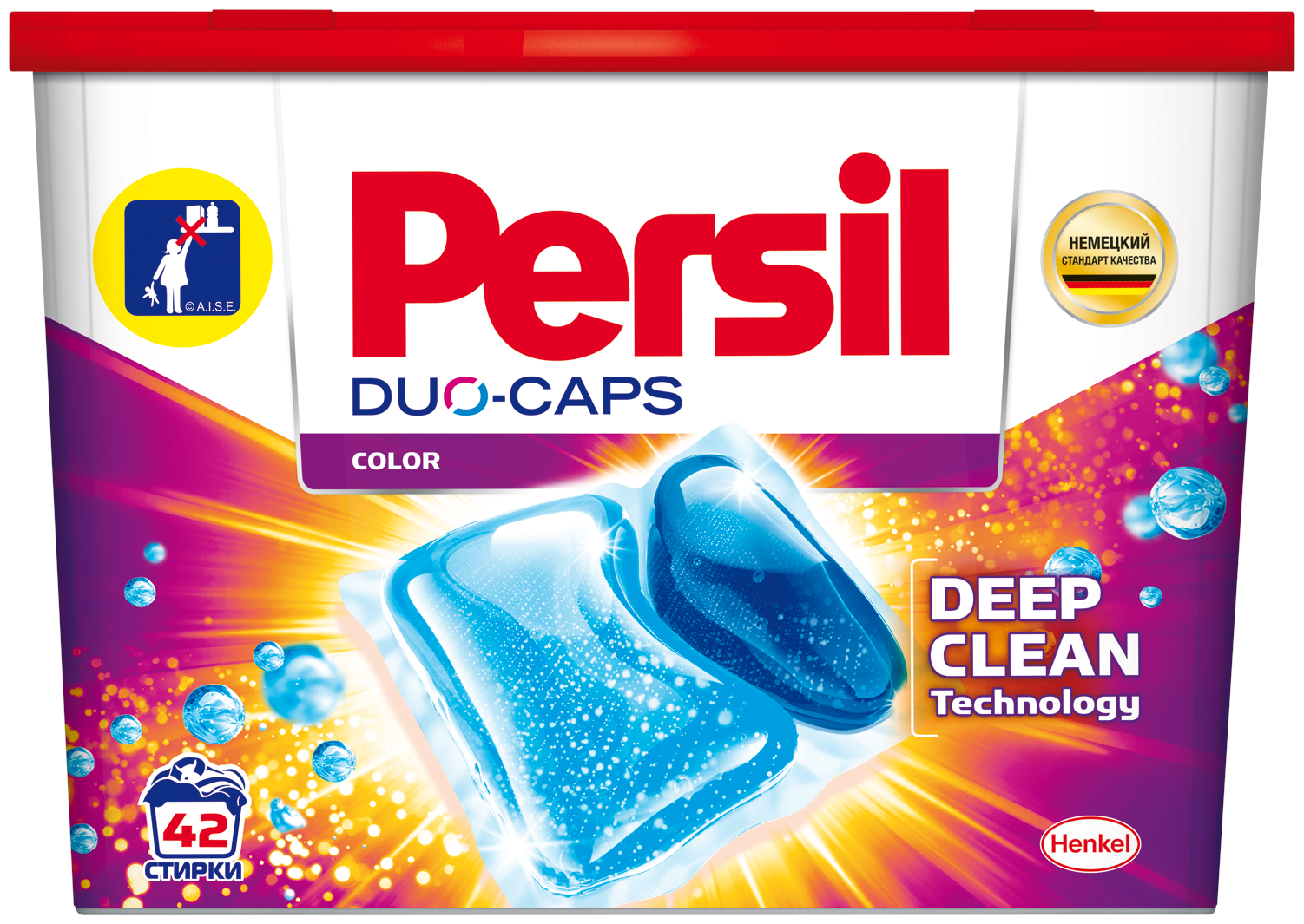 Средство для стирки в капсулах 42 шт. PERSIL (Персил) Power caps Color, для цветного белья, 2485888