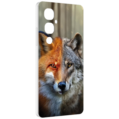 Чехол MyPads волк-лиса для Tecno Pova 4 Pro задняя-панель-накладка-бампер