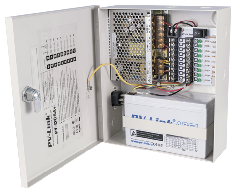 Блок бесперебойного питания PV-DC5A+ c АКБ DC 12 В 5 А с девятью защищенными выходами АКБ в комплекте(ver. 2054)