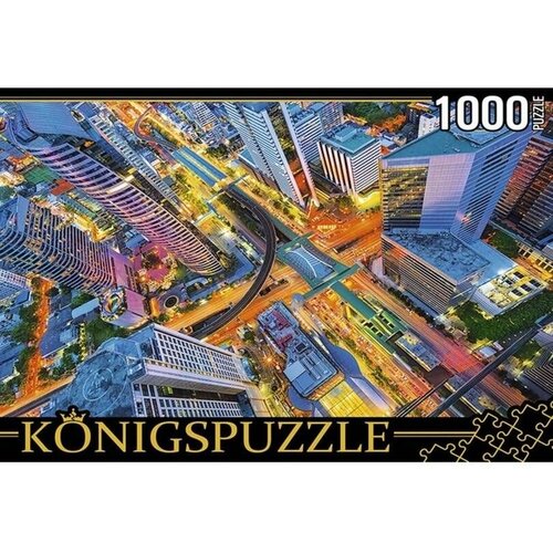 Пазлы 1000 Konigspuzzle Таиланд. Ночной Бангкок пазлы 1000 konigspuzzle лошади у моря на закате