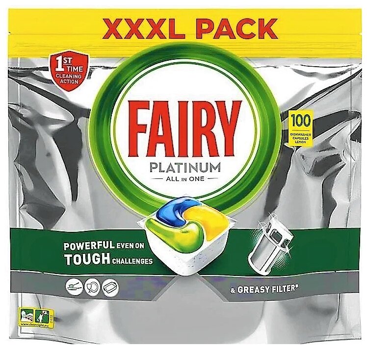 Капсулы для посудомоечной машины Fairy Platinum All in One LEMON 100 шт.