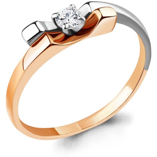 фото Золотое кольцо aquamarine 963165к с бриллиантом diamant-online