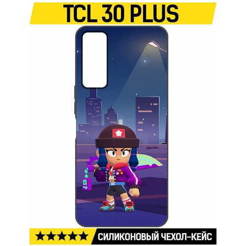 Чехол-накладка Krutoff Soft Case Brawl Stars - Героиня Биби для TCL 30+ черный чехол накладка krutoff soft case brawl stars героиня биби для realme 9 5g черный