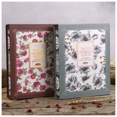 Фотоальбом магнитный 20 листов Россыпь цветов в коробке 29,3х23,5х5,7 см