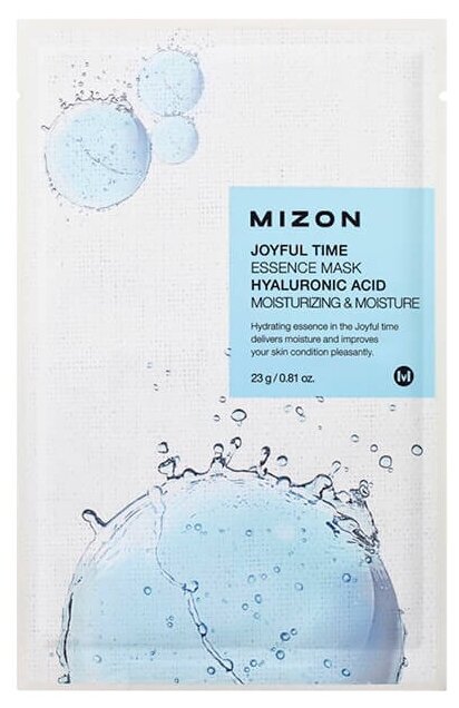 Mizon Joyful Time Essence Mask Hyaluronic Acid тканевая маска с гиалуроновой кислотой, 23 г, 23 мл