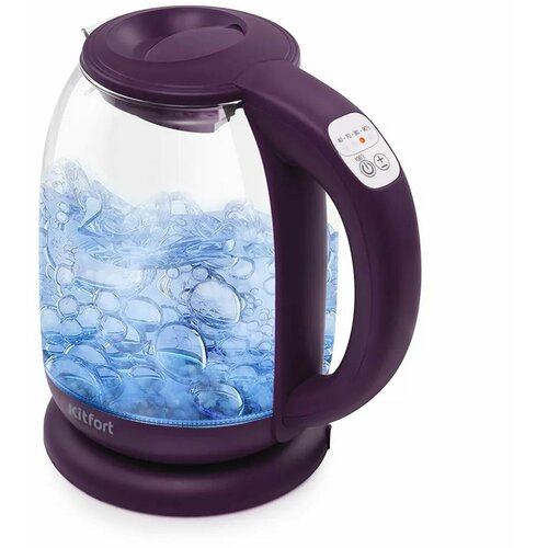 Чайник KITFORT КТ-640-5 17 л 2200 Вт закрытый нагревательный элемент терморегулятор стекло фиолетовый 306700₽