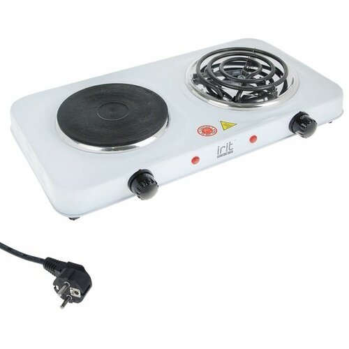Плитка электрическая Irit IR-8222 2000 Вт 2 конфорки белая 351300₽