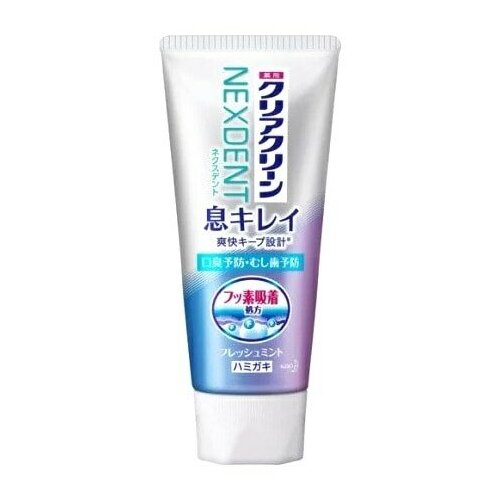 KAO Clear Clean NEXDENT Breath Clean Fresh Mint Лечебно-профилактическая зубная паста, освежающая дыхание, со вкусом натуральной мяты, 110г. 1/48