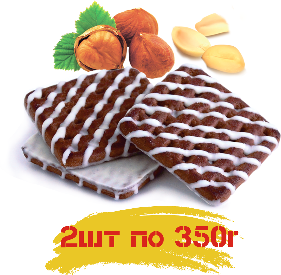Печенье глазированное деревенское с орехом и какао 350 по 2 шт. , Сладкая слобода