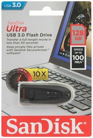 USB флешка SANDISK 128Gb Ultra USB 3.0 (100/30 Mb/s) - фотография № 12