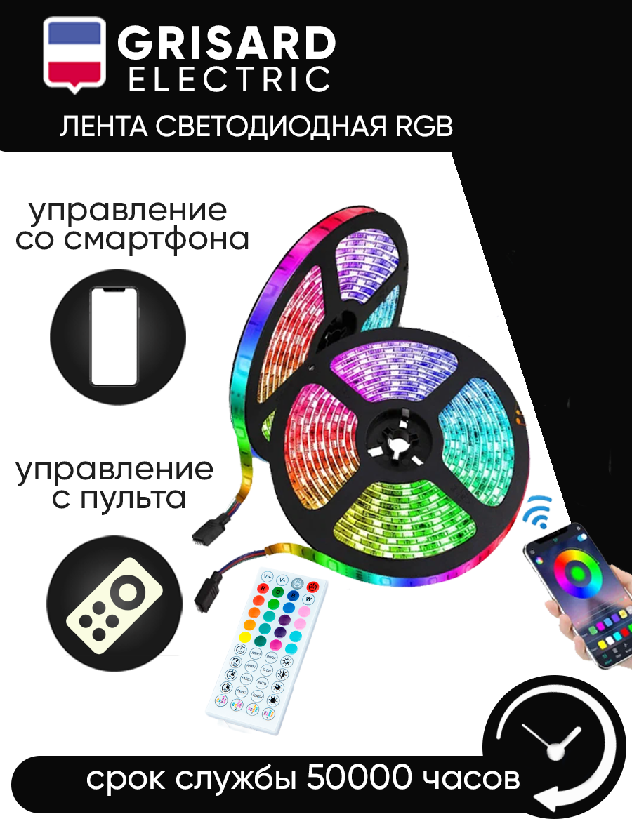 Лента светодиодная 20 метров RGB LED многоцветная с пультом - фотография № 2