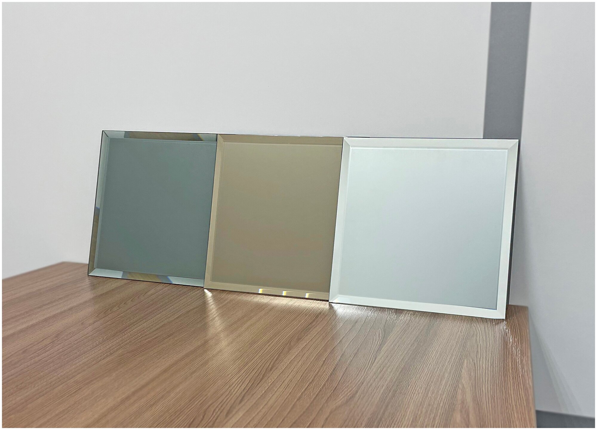 Зеркальная плитка ДСТ, панно на стену, квадрат графит матовый, 5 шт. 15х15 см. - фотография № 8