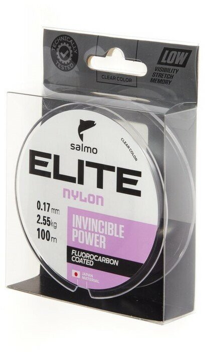 Леска монофильная Salmo Elite FLUORO COATED NYLON, d=0.17 мм, 2.55 кг, 100 м, прозрачная 7594148