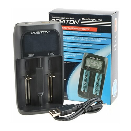 Зарядное устр-во ROBITON MasterCharger 2T4 Pro для 1-2 акк. AA/AAA/A/SC/С, Type-C 5B 2A, зарядное устройство robiton smart 2 [u2 li nc mh vf]