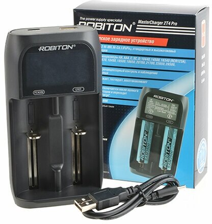 Зарядное устр-во ROBITON MasterCharger 2T4 Pro для 1-2 акк. AA/AAA/A/SC/С Type-C 5B 2A