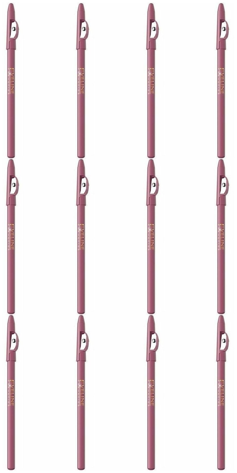 Контурный карандаш для губ, Eveline Cosmetics, Max Intense, тон 12 Pink, 12 шт