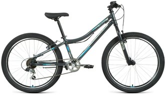 Подростковый горный (MTB) велосипед FORWARD Titan 24 1.2 (2021) темно-серый/бирюзовый 12" (требует финальной сборки)