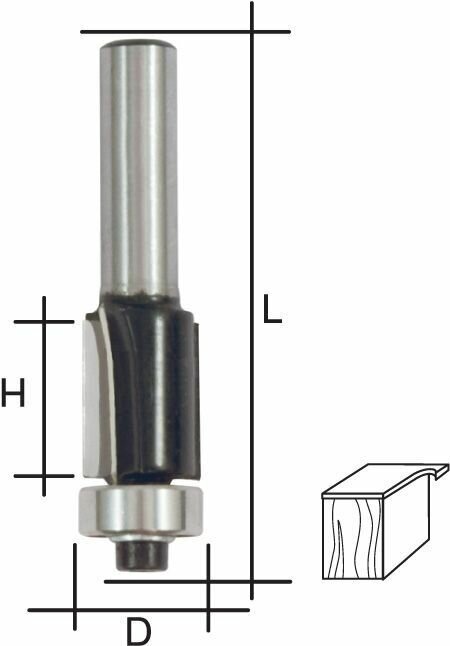Фреза по дереву кромочная FIT 36664 DxHxL 10х25х67мм; ниж./подшипн.; прямая - фотография № 9