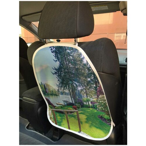 фото Защитная накидка joyarty "лесной пейзаж" на спинку автомобильного сидения