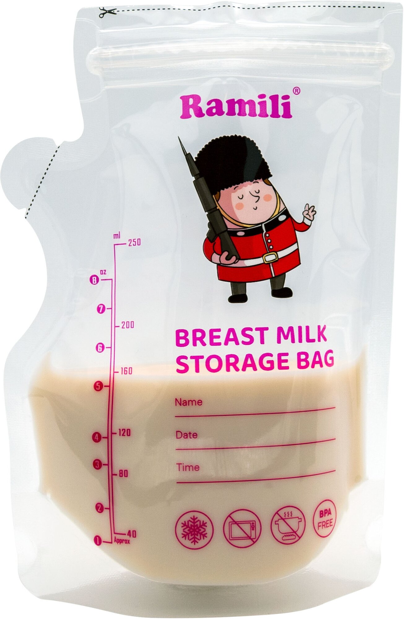 Пакеты для хранения и заморозки грудного молока 30 шт./ 250 мл. Ramili Baby BMB30