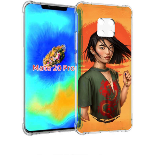 Чехол задняя панель накладка бампер MyPads девушка-в-оранжевом-фоне женский для Huawei Mate 20 Pro/Mate 20 RS 6.39