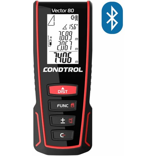 Лазерный дальномер Condtrol Vector 80 1-4-099 Condtrol дальномер лазерный rexant r 80 до 80 м функция пифагора вычисление площади