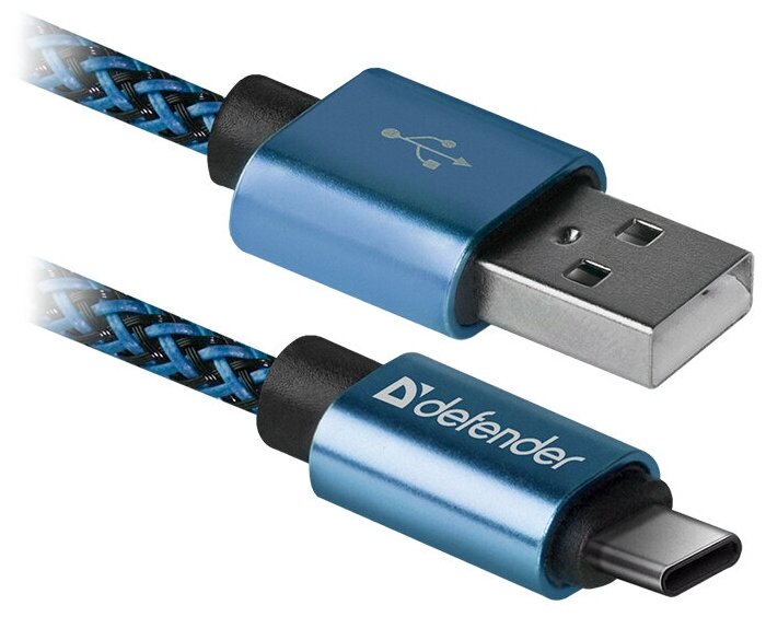 Defender (87817) Кабель USB2.0 Am--)usb-c M 1м, Blue