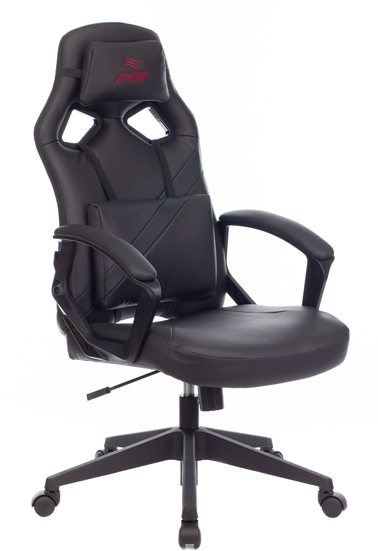 Кресло игровое Zombie DRIVER черный эко. кожа с подголов. крестовина пластик
