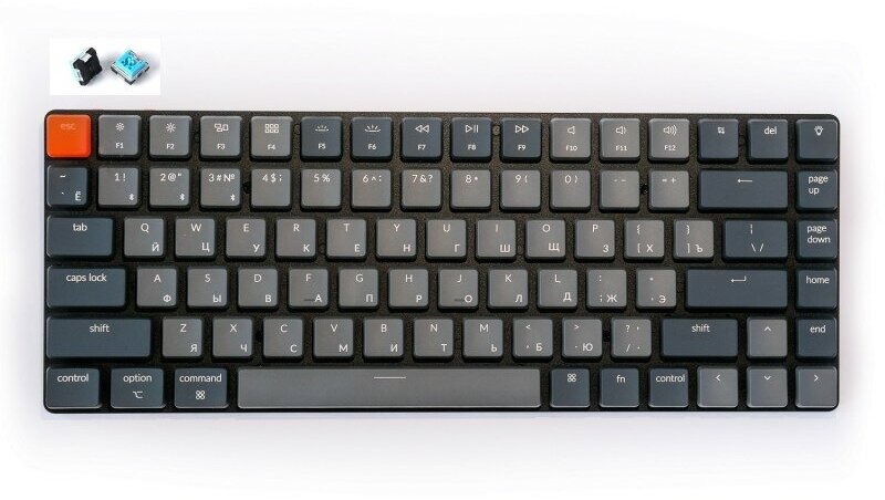 Беспроводная механическая ультратонкая клавиатура Keychron K3, 84 клавиши, White LED подстветка, Blue Switch