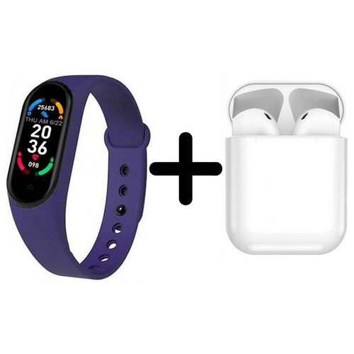 Умные часы BandRate Smart BRSM66BBL-SET4 с беспроводными наушниками, мониторингом кислорода в крови, фитнес-трекером