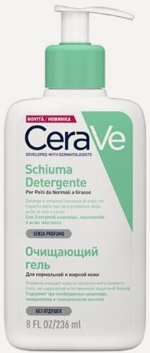 Изображение товара Очищающий гель для нормальной и жирной кожи лица и тела Cerave , 236 мл