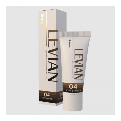 Краска осветляющая (1-2 тона) для бровей и ресниц LEVIAN Soft brown 04, 15 мл