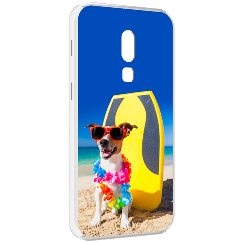 Чехол MyPads Гавайская-собака для Meizu V8 задняя-панель-накладка-бампер