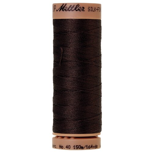 Нить для машинного квилтинга SILK-FINISH COTTON 40, 150 м 100% хлопок 1002 Very Dark Brown ( 9136-1002 )