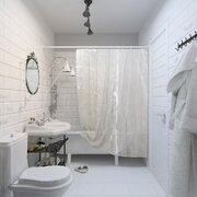 Штора для ванной комнаты с кольцами, 180х200, занавеска для ванной, шторка для душа, душевая занавеска, прозрачная, ледник MIGHTY WHALE