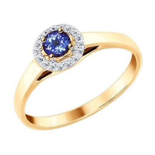 фото Золотое кольцо sokolov 6014097 с бриллиантом и танзанитом diamant-online
