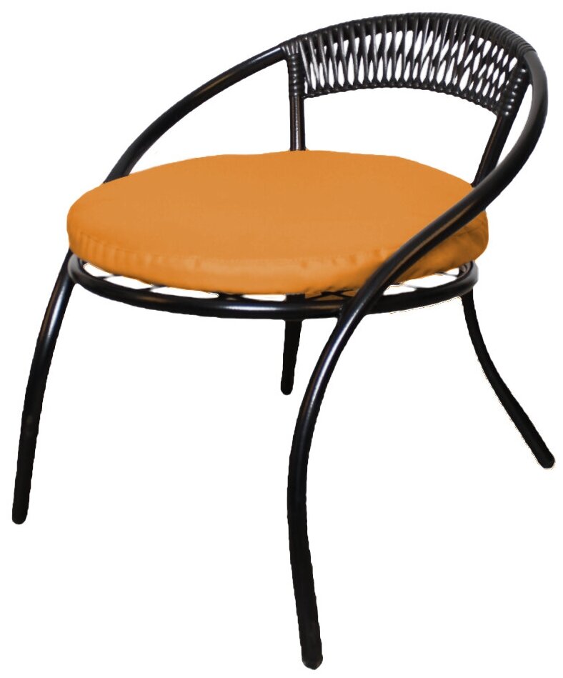 Кресло черное m-group Стамбул 12350407 оранжевая подушка - фотография № 1