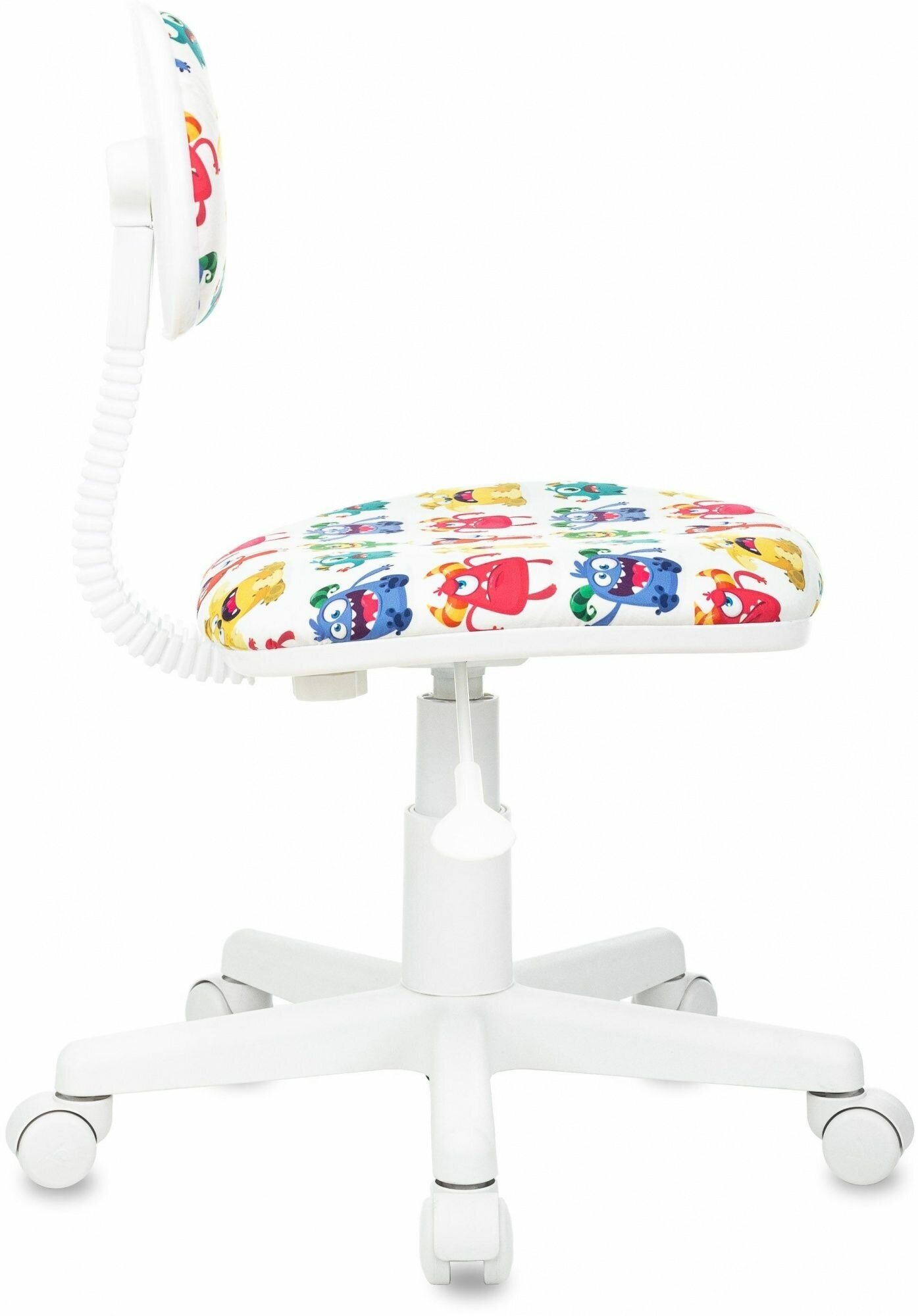Кресло детское Бюрократ CH-W201NX, обивка: ткань, цвет: белый, рисунок монстры - фото №2