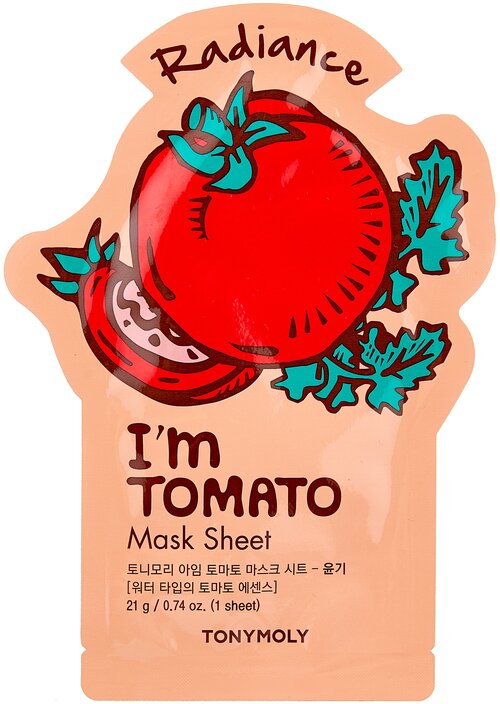 TONY MOLY тканевая маска Im Tomato Mask Sheet для сияния кожи, 21 г, 21 мл