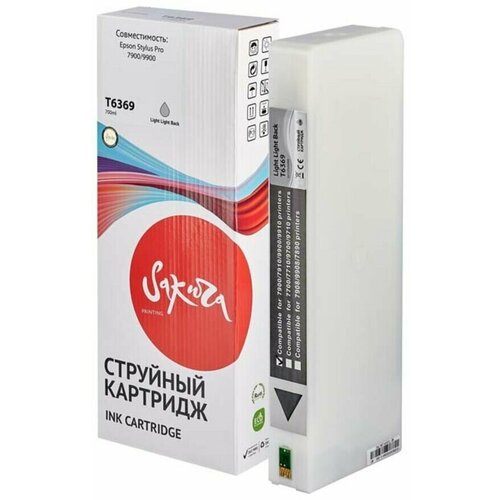 Картридж T6369 для Epson Stylus Pro 7890, 9900 C13T636900 Sakura светло-серый картридж c13t636900 t6369 light light black для epson струйный светло черный 700 мл sakura